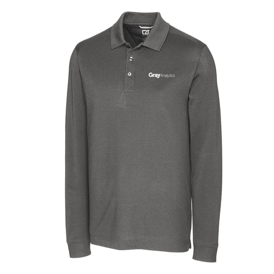 Men's Cutter & Buck Tri-Blend Pique Long Sleeve Polo - Tall Sizes Available - MCK09322