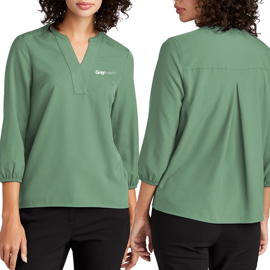 Mercer + Mettle Ladies Stretch Crepe 3/4-Sleeve Blouse - MM2011