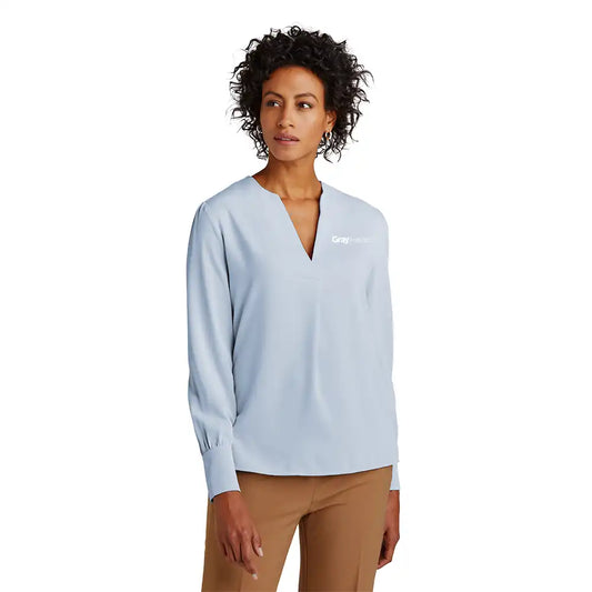 Brooks Brothers® Women’s Open-Neck Satin Blouse - BB18009