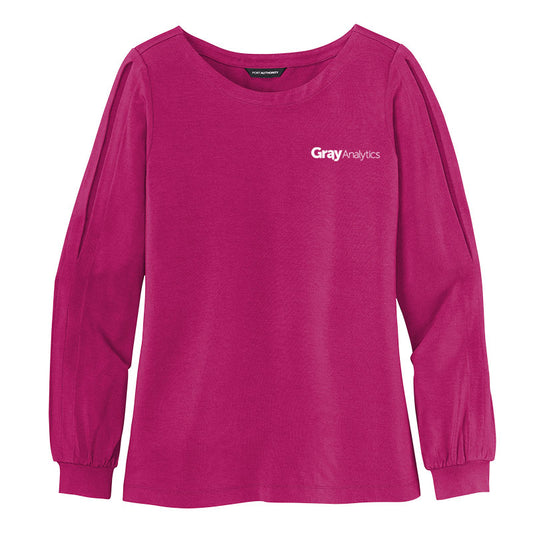 Ladies Luxe Knit Jewel Neck Top - LK5600