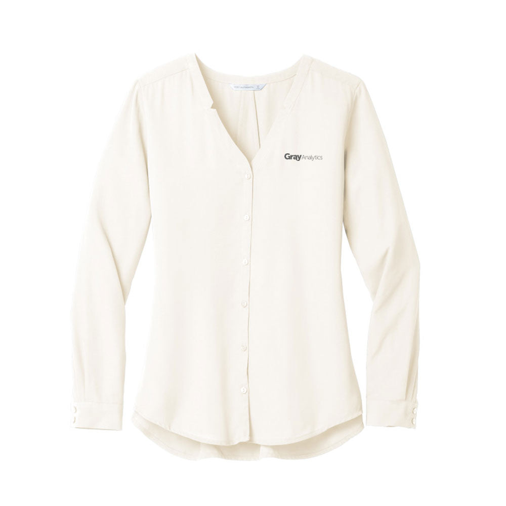 Port Authority Ladies Long Sleeve Button-Front Blouse - LW700