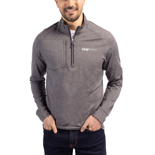 MEN'S Cutter & Buck Adapt Eco Knit Heather Quarter Zip Pullover (TALL) - BCK01086