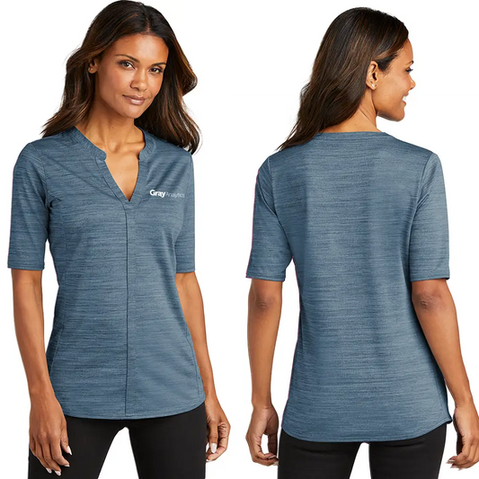 Ladies Port Authority  Stretch Heather Open Neck Top - LK583