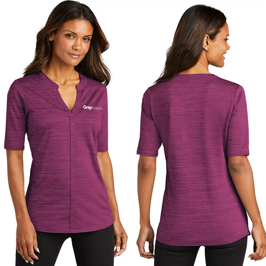 Ladies Port Authority  Stretch Heather Open Neck Top - LK583