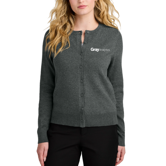 WOMEN'S Port Authority® Easy Care Crewneck Cardigan Sweater - LSW2870