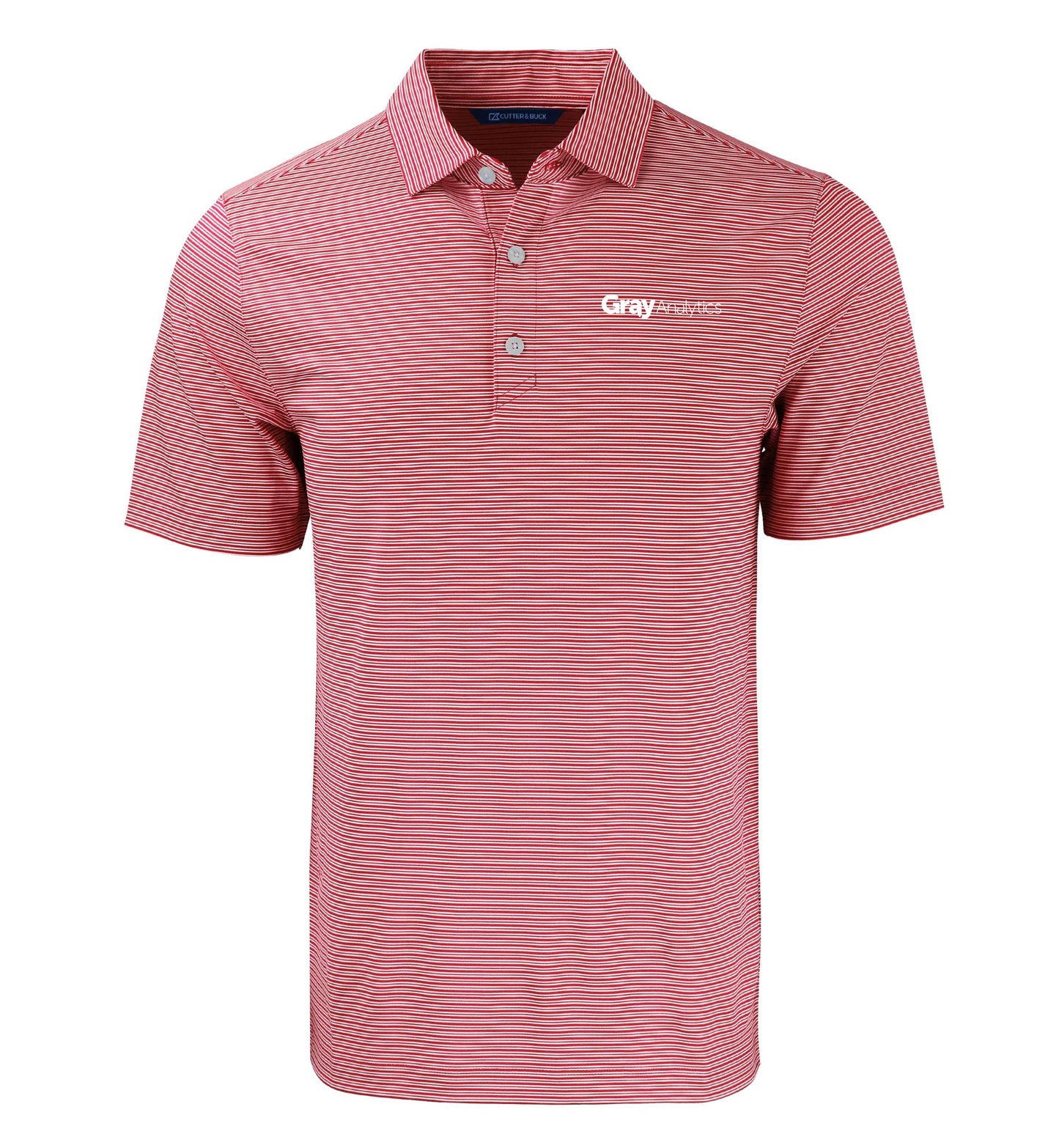 Men's Cutter & Buck Forge Eco Heather Stripe Stretch Recycled Polo - MCK01303