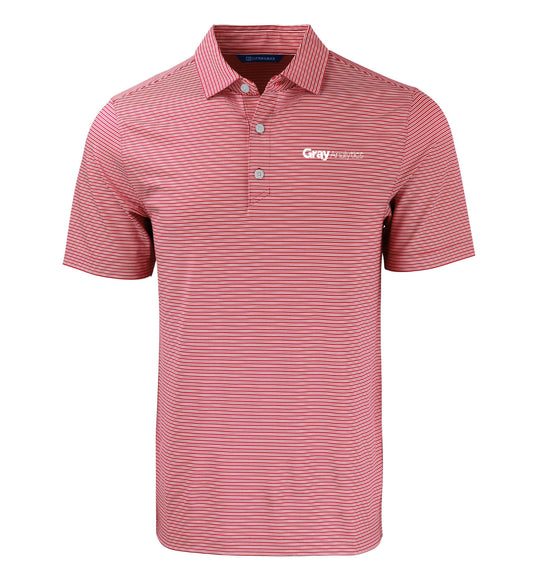 Men's Cutter & Buck Forge Eco Heather Stripe Stretch Recycled Polo - MCK01303