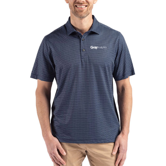 Men's Cutter & Buck Pike Eco Shadow Check Print Mens Polo - Tall Sizes Available - MCK01342