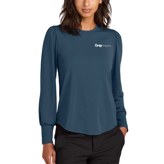 WOMEN'S Mercer+Mettle® Stretch Jersey Long Sleeve Blouson Top - MM1019