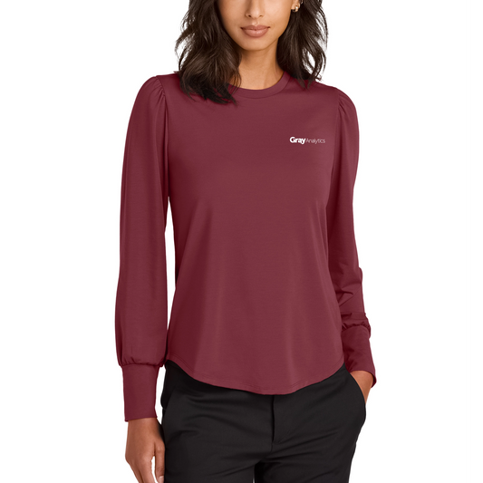 WOMEN'S Mercer+Mettle® Stretch Jersey Long Sleeve Blouson Top - MM1019