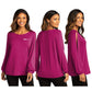 Ladies Luxe Knit Jewel Neck Top - LK5600