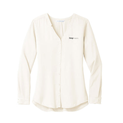 Port Authority Ladies Long Sleeve Button-Front Blouse - LW700