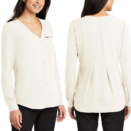 Port Authority Ladies Long Sleeve Button-Front Blouse - LW700