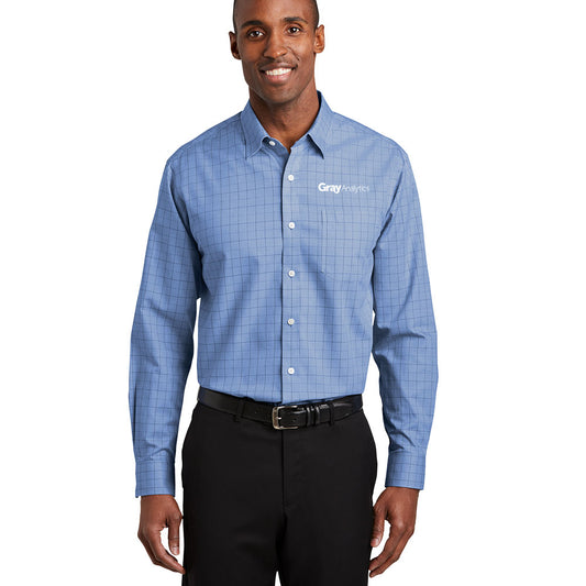 Red House® Windowpane Plaid Non-Iron Shirt - includes TALL - TLRH370