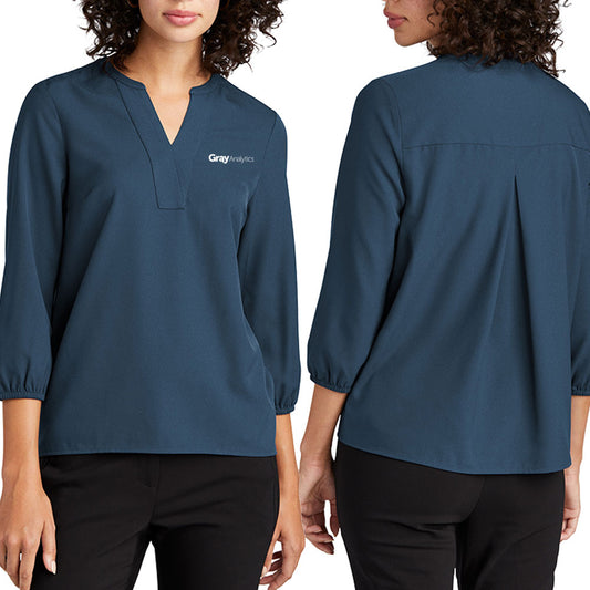Mercer + Mettle Ladies Stretch Crepe 3/4-Sleeve Blouse - MM2011