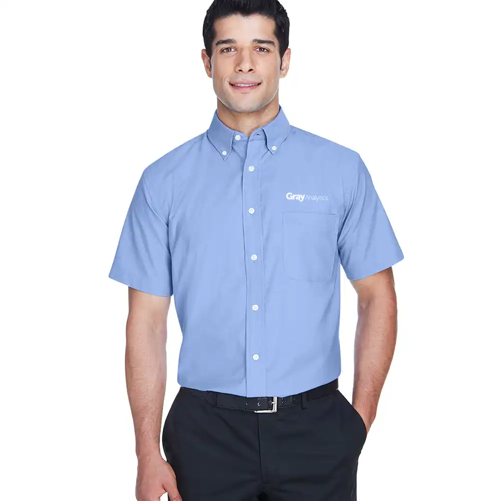 Harriton Men's Short-Sleeve Oxford with Stain-Release - Includes TALL - M600S